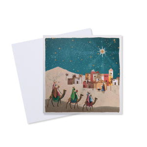 Three Kings and Bethlehem Christmas Card - 10 Pack