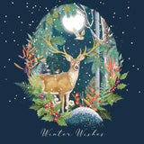 Winter Wishes Stag Christmas Card - 10 Pack