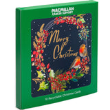 Robin Floral Wreath Christmas Card - 10 Pack