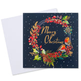 Robin Floral Wreath Christmas Card - 10 Pack