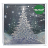 Silver Light Christmas Tree Christmas Card - 10 Pack