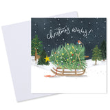 Christmas Tree Sleigh Christmas Card - 10 Pack