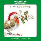 Festive Robin Christmas Card - 10 Pack