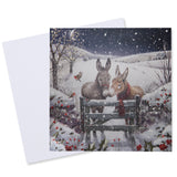 Winter Donkeys Christmas Card - 10 Pack