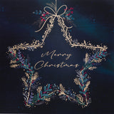 Star Wreath Christmas Card - 10 Pack