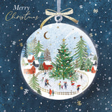 Christmas Scene Bauble Christmas Card - 10 Pack