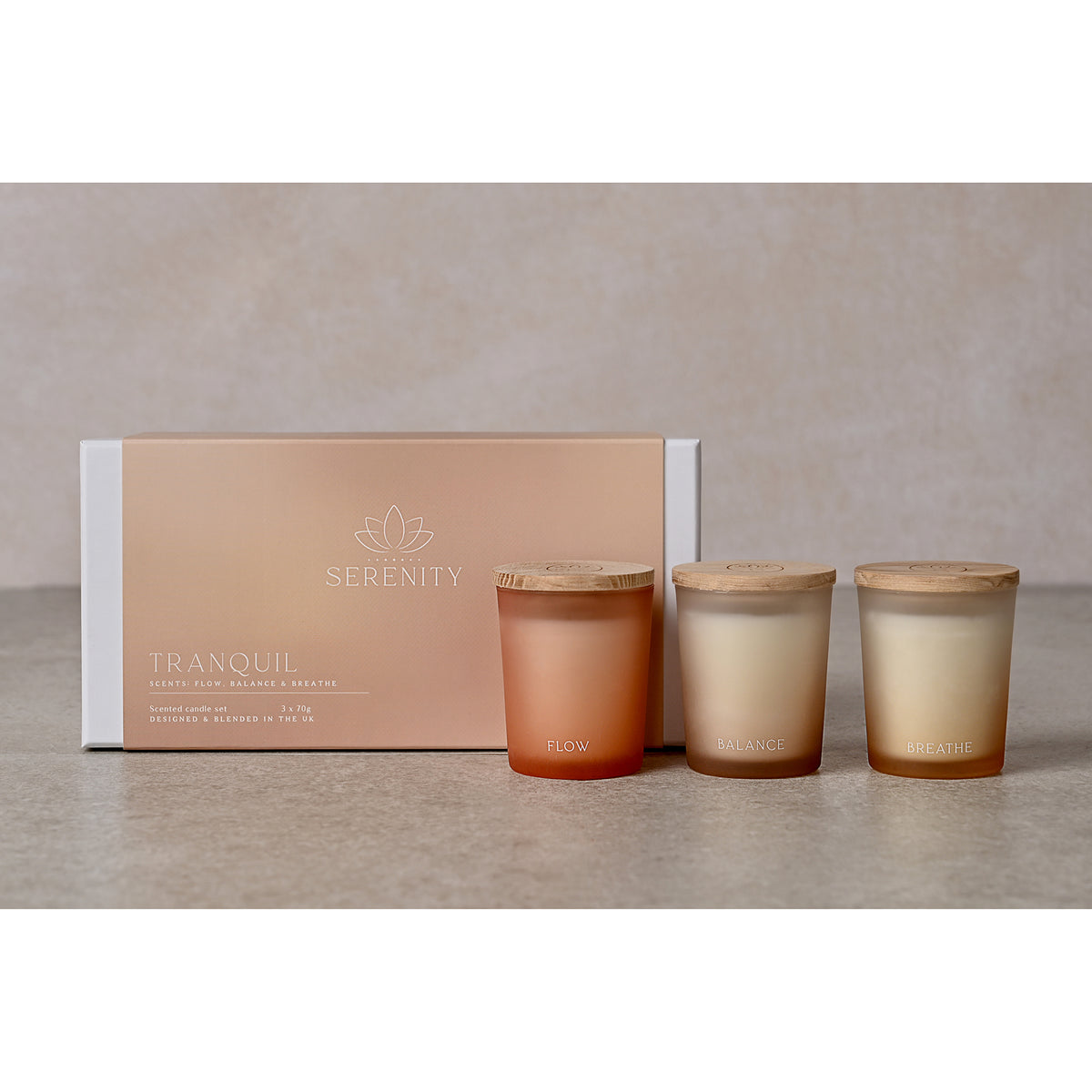 Serenity Tranquil Set of 3 Votive Candles - Flow, Balance