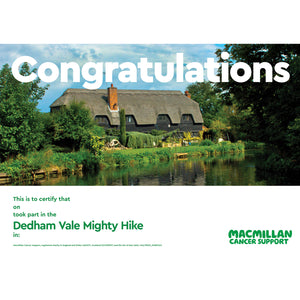 Mighty Hike Dedham Vale Certificate