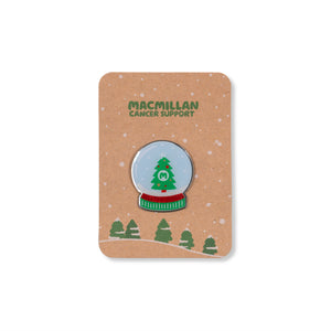 Snow Globe Christmas pin badge