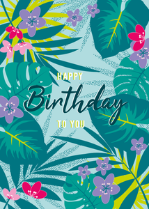 Happy Birthday Tropical Personalised Card