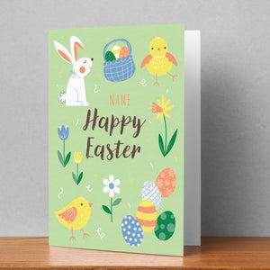 Happy Easter Chicks Personalised Card