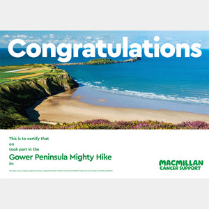 Mighty Hike Gower Peninsula Certificate