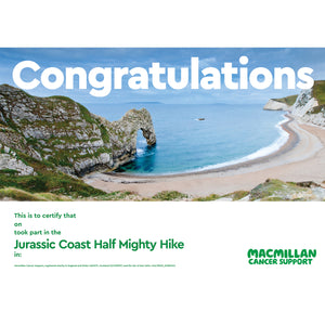 Mighty Hike Jurassic Coast Half Certificate