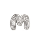 Diamante M Badge Silver