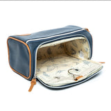 Navy and Tan Wash Bag