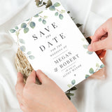 Personalised Eucalyptus Save The Dates x 24
