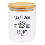 Personalised Pet Treats Glass Jar with Bamboo Lid