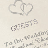 Personalised silver hearts guest book
