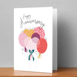 Happy Anniversary Balloons Personalised Card