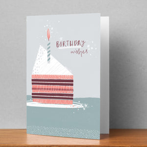 Birthday Wishes Cake Slice Personalised Card