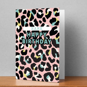 Leopard Birthday Personalised Card