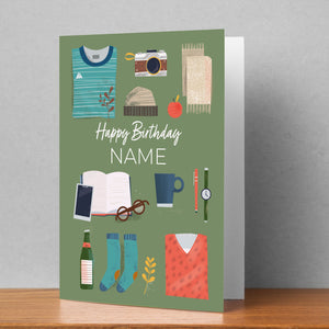 Birthday Objects Personalised Card