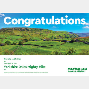 Mighty Hike Yorkshire Dales Certificate