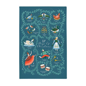 Twelve Days of Christmas Tea Towel