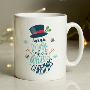 Personalised White Christmas mug