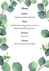 Botanical Menu - DO NOT ORDER