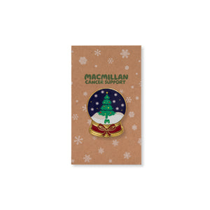 Snowglobe festive pin badge