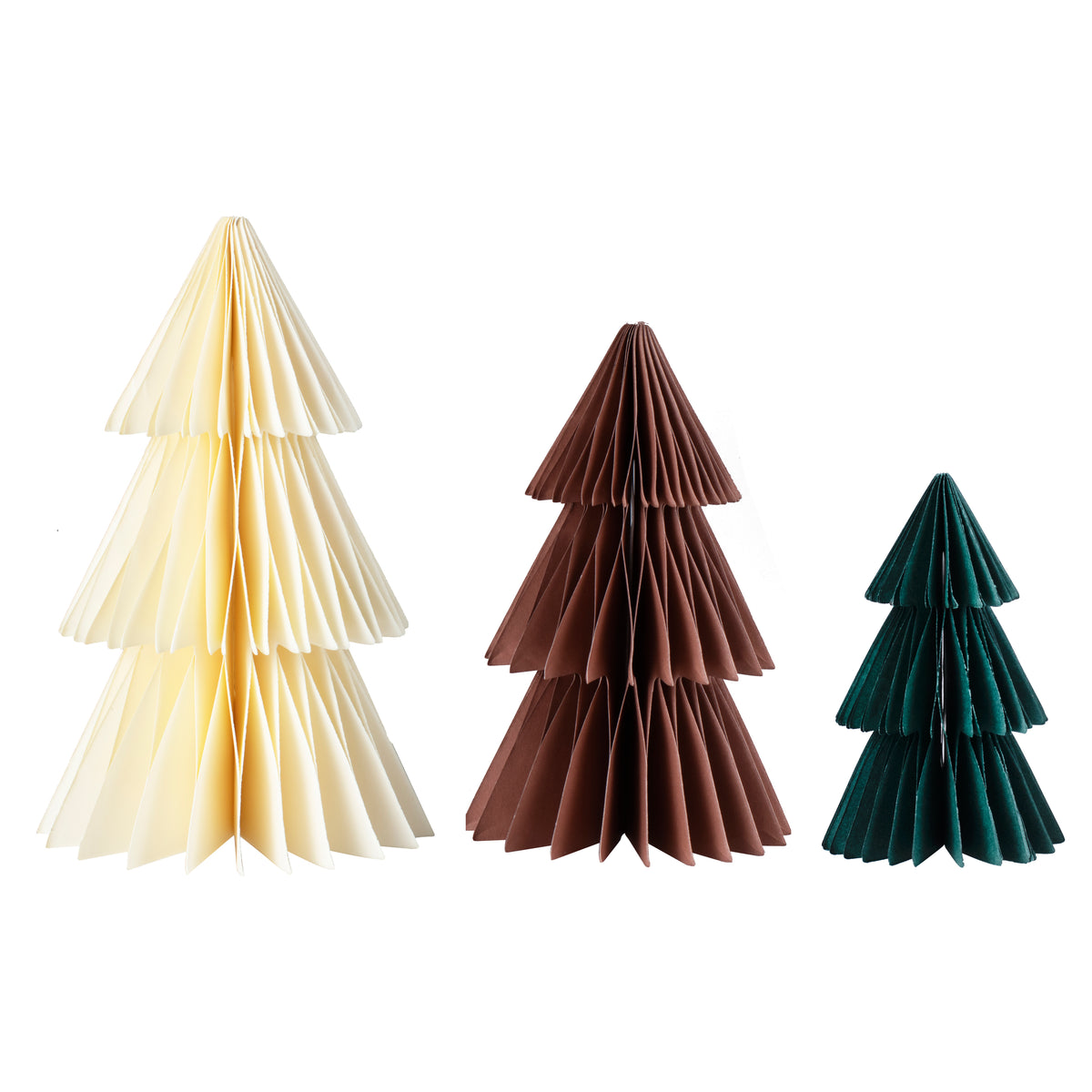 Honeycomb Trees 3pk Christmas Decorations – Macmillan Cancer Support Shop