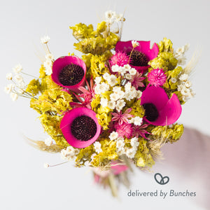 Hot Pink Dried Posy