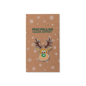 Reindeer festive pin badge