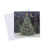 Gold Moonlit Tree Christmas Card - 10 Pack