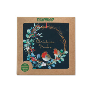 Robin Wreaths Christmas Cards - 10 Pack