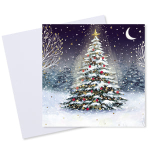 Moonlit Tree Christmas Card - 10 Pack