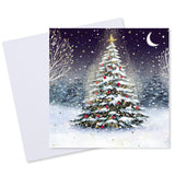 Moonlit Tree Christmas Card - 10 Pack