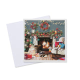 Cosy Fireplace Christmas Card - 10 Pack