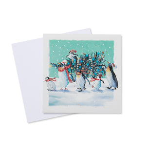 Penguins and Tree Christmas Card - 10 Pack