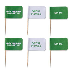 Coffee Morning Macmillan Cake Flags