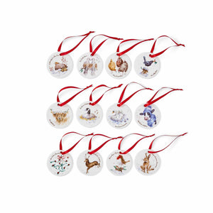 Wrendale 12 days Christmas decorations
