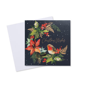 Robin Wreaths Christmas Card - 10 Pack