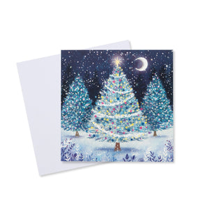 Welsh Seasons Greetings Tree Christmas Card - 10 Pack