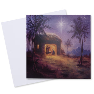 Manger and Star Christmas Card - 10 Pack