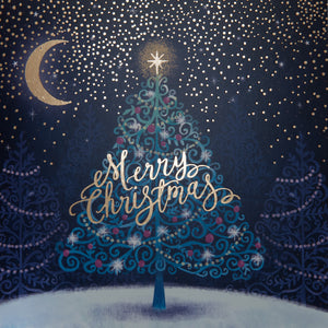 Merry Christmas Tree Christmas Card - 10 Pack