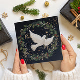 Dove Wreath Charity Christmas Card - 10 Pack
