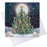 Moonlit Tree with Candles Charity Christmas Card - 10 Pack