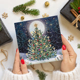 Moonlit Tree with Candles Charity Christmas Card - 10 Pack