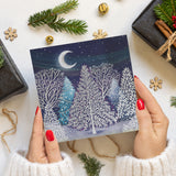 Silver Opulent Forest Charity Christmas Card - 10 Pack